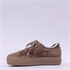 Paul Green Platform Laced Trainer - Beige Suede